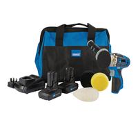 Draper 99727 Storm Force® 10.8V Mini Polisher Kit (+2 x 4Ah Batteries, Charger and Bag)