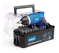 Draper 3.6V Cordless Li-Ion Screwdriver and 55-Bit Kit, Blue