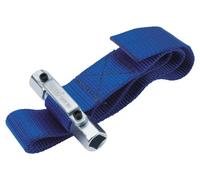 Draper Strap Wrench 280mm | 3/8" and 1/2" Sq. Dr Oil Filter Removal Tool | Adjustable Car Universal Hand Tool | 56137, Blue