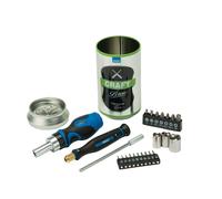 Draper Stubby Ratchet Screwdriver and Bit Gift Set Craft Brew 23 Piece