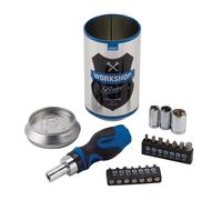 Draper Stubby Ratchet Screwdriver and Bit Set, Special Edition - Workshop Brew (18 Piece)