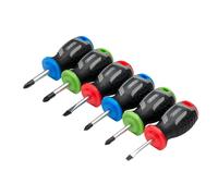 Draper 6pc Stubby Soft Grip Screwdriver Set - 13432 - Magnetic Tips, CRV Blades
