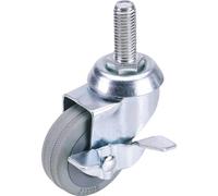 Draper 65471 50 mm Swivel Bolt Fixing Rubber Castor with Brake (50 kg Safe Working Load) , Blue