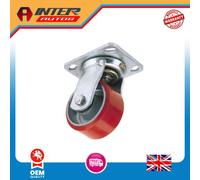 Draper Swivel Plate Fixing Heavy Duty Polyurethane Wheel, 125mm Diameter, S.W.L.