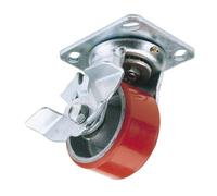 Draper 65527 Swivel Plate Fixing Heavy Duty Polyurethane Wheel With Brake 125Mm Diameter S.w.l. 300Kg each