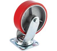 Draper Swivel Plate Fixing Heavy Duty Polyurethane Wheeled Castor 160mm