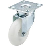 Draper 65497 SWL 70 kg Swivel Plate Fixing Nylon Wheel, 75 mm