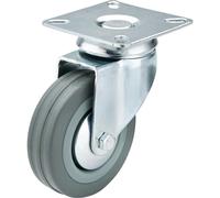 Draper Swivel Plate Fixing Rubber Wheeled Castor 75mm