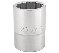 Draper Socket T-MM/B 3/4 Square Drive, 12-Point, 26 mm, Blue