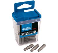 Draper T30 x 25mm Torx Star Long Insert Bits in Storage Case Pack of 20 27694