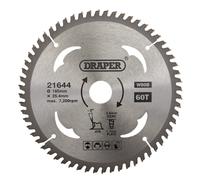 Draper TCT Circular Saw Blade for Laminate & Wood, 185 x 25.4mm 60T 21644