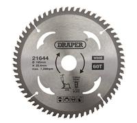 Draper Tct Circular Saw Blade For Laminate & Wood, 185 X 25.4mm, 60T 21644