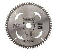 Draper TCT Circular Saw Blade for Wood 165 x 20mm 60T 20647