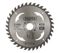 Draper TCT Circular Saw Blade for Wood 210 x 30mm 36T 21660