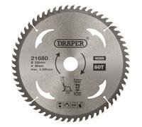 Draper TCT Circular Saw Blade for Wood 250 x 30mm 60T 21680