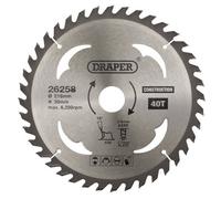 Draper Tct Construction Circular Saw Blade, 216 X 30mm, 40T 26258
