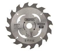 Draper TCT Cordless Construction Circular Saw Blade for Wood & Composites, 165 x 20mm, 16T