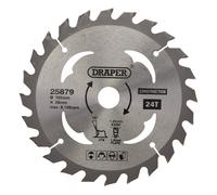 Draper TCT Cordless Construction Circular Saw Blade for Wood & Composites, 165 x 20mm, 24T
