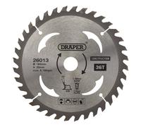 Draper TCT Cordless Construction Circular Saw Blade for Wood & Composites, 165 x 20mm, 36T