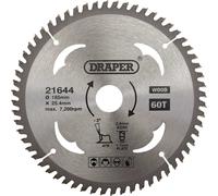 Draper TCT Laminate and Wood Cutting Circular Saw Blade 185mm 60T 25.4mm