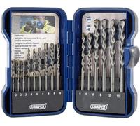 Draper TCT Masonry 15 Piece Drill Bit Set | Carbon Steel Tools | Tungtsten Carbide Tip Drills | Brick Stone Slate Drill Kit | Heavy Duty Bits with Sturdy Case | 18550