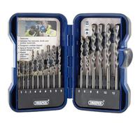 Draper TCT Masonry 15 Piece Drill Bit Set | Carbon Steel Tools | Tungtsten Carbide Tip Drills | Brick Stone Slate Drill Kit