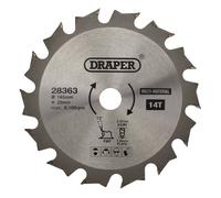 Draper TCT Multi Purpose Circular Saw Blade 165 x 20mm 14T 28363
