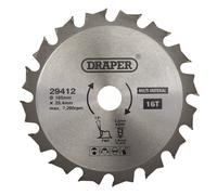 Draper TCT Multi-Purpose Circular Saw Blade, 185 x 25.4mm, 16T