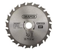 Draper Tct Multi-Purpose Circular Saw Blade, 185 X 25.4mm, 20T 30397