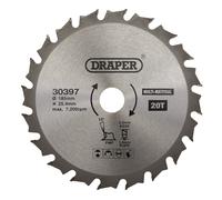 Draper TCT Multi-Purpose Circular Saw Blade 185 x 25.4mm 20T 30397