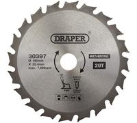 Draper TCT Multi Purpose Circular Saw Blade 185mm 20T 25.4mm