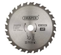 Draper Tct Multi-Purpose Circular Saw Blade, 255 X 30mm, 24T 31072