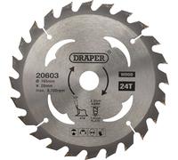 Draper TCT Wood Cutting Circular Saw Blade 165mm 24T 20mm
