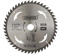 Draper 21678 Tct Circular Saw Blade For Wood 250 X 30Mm 48T each 1