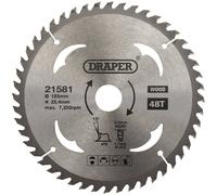 Draper TCT Wood Cutting Circular Saw Blade 185mm 48T 25.4mm