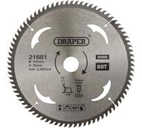 Draper TCT Wood Cutting Circular Saw Blade 250mm 80T 30mm