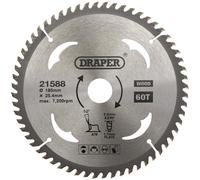 Draper TCT Wood Cutting Circular Saw Blade 185mm 60T 25.4mm