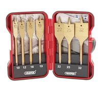 Titanium Nitride Coated Flat Wood Bit Set (7 Piece)