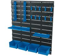 Draper Tool Storage Board Bin Unit With Spanner Holder Wall Mounted 18 Pieces