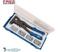 DRAPER TOOLS HAND POP RIVETER RIVETING GUN KIT + 100 ASSORTED RIVETS 27843 SD