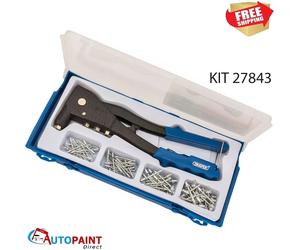 DRAPER TOOLS HAND POP RIVETER RIVETING GUN KIT WITH 100 ASSORTED RIVETS 27843