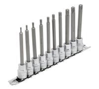 Draper Torx Star Plus Socket Bit Set 3/8" Sq. Dr 100mm 10 Piece 16340