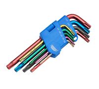 Draper Torx Star Security Colour Coded Key Set 9 Piece T10 To T50 Antislip 24122