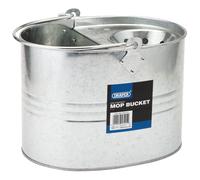 Draper Traditional Style Mop Bucket Made From Galvanised Steel 9L Silver