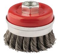 Draper Twist Knot Wire Cup Brush From 0.5mm Hardened Steel Wire 60mm M14
