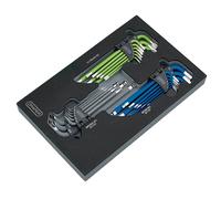 Draper Tx-Star® Imperial & Metric Ball End Hex Key Sets In Eva Storage Tray (27 Piece) Pk 1 12822