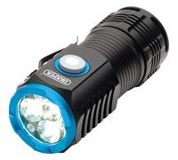 Draper USB Rechargeable LED Pocket Torch Black / Blue