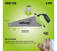 Draper Venom 8PPI Wood Hand Saw | First Fix Double Ground Blade 50CM | DIY Tools Woodworking Handsaw | 82194