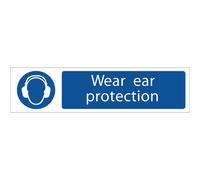 Draper Wear Ear Protection Sign 200mm 50mm Standard