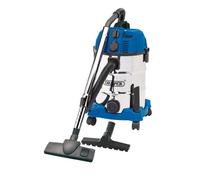 230V Wet and Dry Vacuum Cleaner with Stainless Steel Tank and Integrated Power Out-Take Socket, 30L, 1300W